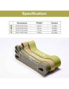 Bandas de Resistencia VEICK 4 Niveles para Ejercicio y Dominadas 2