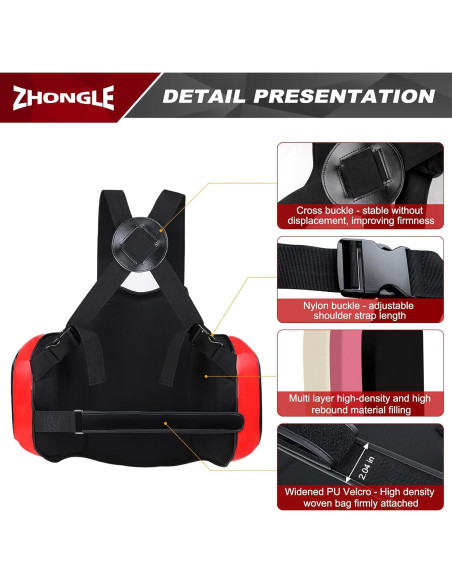 Protector Corporal de Boxeo ZHONGLE Rojo Talla Única