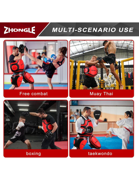 Protector Corporal de Boxeo ZHONGLE Rojo Talla Única
