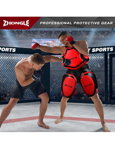 Protector Corporal de Boxeo ZHONGLE Rojo Talla Única
