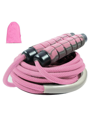 Cuerda de Salto Ajustable FitColt Rosa con Peso y Mango de Espuma