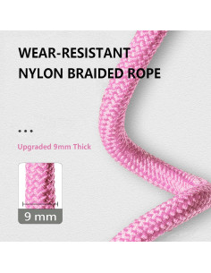 Cuerda de Salto Ajustable FitColt Rosa con Peso y Mango de Espuma 2