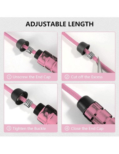 Cuerda de Salto Ajustable FitColt Rosa con Peso y Mango de Espuma