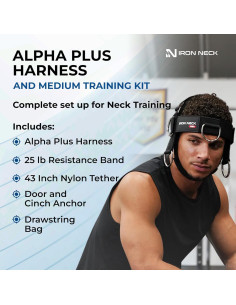 Arnés de Cuello Iron Neck Alpha Plus con Kit Mediano para Entrenamiento 2