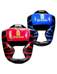 Casco de Boxeo ZERUIDM 01 - 2 Piezas Rojo y Azul para Sparring