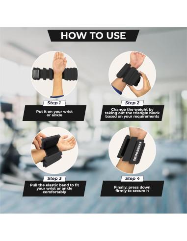 Pesas de Muñeca y Tobillo Evergoods 0.45 kg - Juego de 2