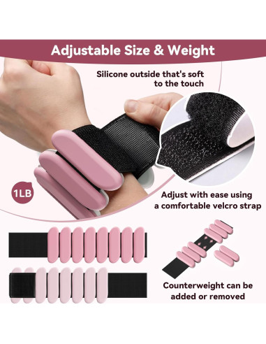 Conjunto de Pesas Ajustables para Muñeca y Tobillo Nousagra 0.45 kg