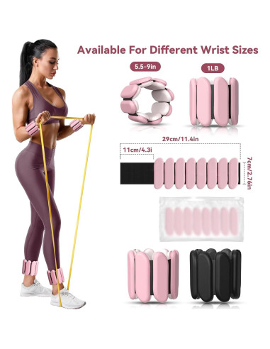 Conjunto de Pesas Ajustables para Muñeca y Tobillo Nousagra 0.45 kg