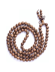 Collar Mala de Madera Natural FAZOVIN 108 Cuentas 8 mm