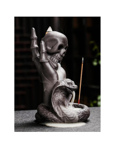 Quemador de Incienso de Cerámica HaisWonsa Calavera Serpiente 2