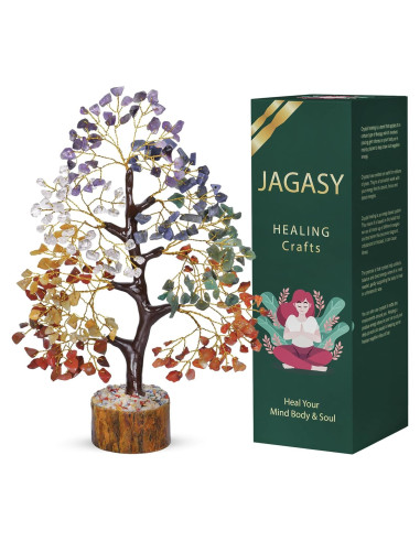 Árbol de Cristales de Chakra JAGASY 22.9 cm Hecho a Mano