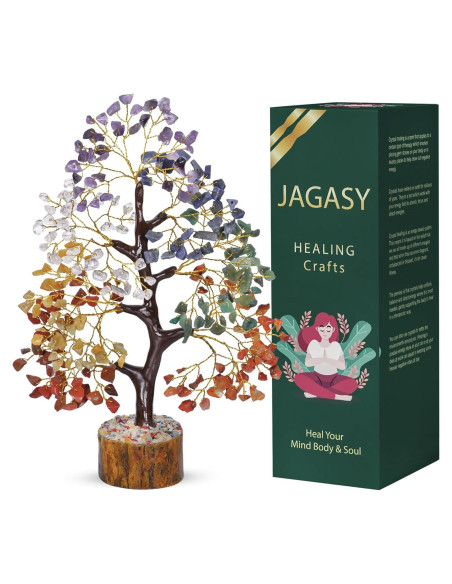 Árbol de Cristales de Chakra JAGASY 22.9 cm Hecho a Mano