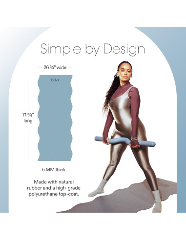 Alfombrilla de Yoga Bala Ondulada 5mm Antideslizante Mar