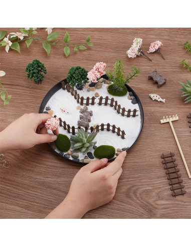 Kit de Jardín Zen Japonés WEBEEDY 22.6x22.6 cm para Escritorio