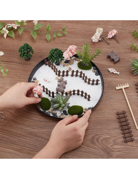Kit de Jardín Zen Japonés WEBEEDY 22.6x22.6 cm para Escritorio