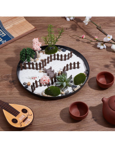 Kit de Jardín Zen Japonés WEBEEDY 22.6x22.6 cm para Escritorio
