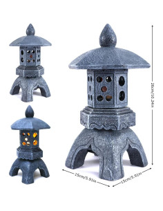 Estatua de Jardín Pagoda Solar MIBUNG 26cm Decoración Zen 2