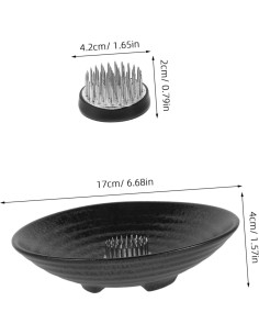 Maceta de Bonsai Estilo Japonés Veemoon 17x17cm Cerámica Negra 2