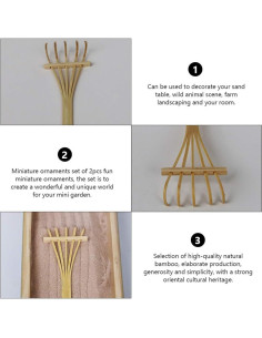 Mini Rastrillos de Jardín EXCEART 2 Piezas 13.5x4cm 2