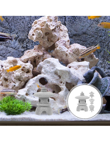 Adorno de Pagoda Hemoton para Jardín Zen - Arenisca 3.2x2.1cm