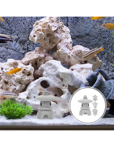 Adorno de Pagoda Hemoton para Jardín Zen - Arenisca 3.2x2.1cm