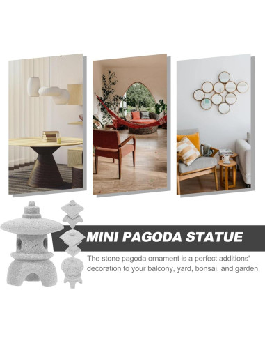 Adorno de Pagoda Hemoton para Jardín Zen - Arenisca 3.2x2.1cm