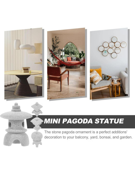 Adorno de Pagoda Hemoton para Jardín Zen - Arenisca 3.2x2.1cm