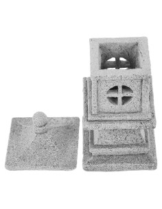Estatua de Linterna de Pagoda de Piedra Hemobllo 9x9x9cm Jardín Zen