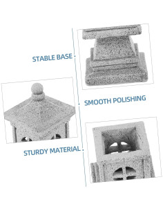 Estatua de Linterna de Pagoda de Piedra Hemobllo 9x9x9cm Jardín Zen 2