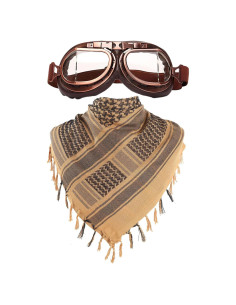 Gafas de Motocicleta Vintage Peicees con Shemagh Algodón