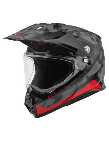 Casco FLY Racing Trekker Pulse Negro Camo/Rojo SM - ECE DOT