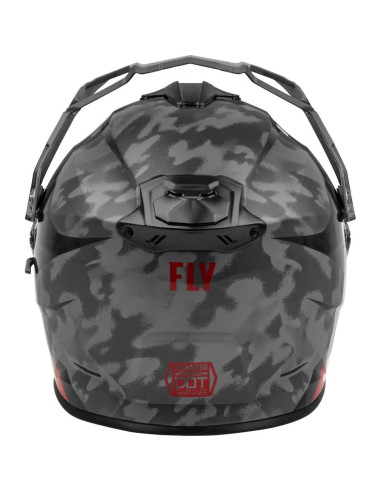 Casco FLY Racing Trekker Pulse Negro Camo/Rojo SM - ECE DOT