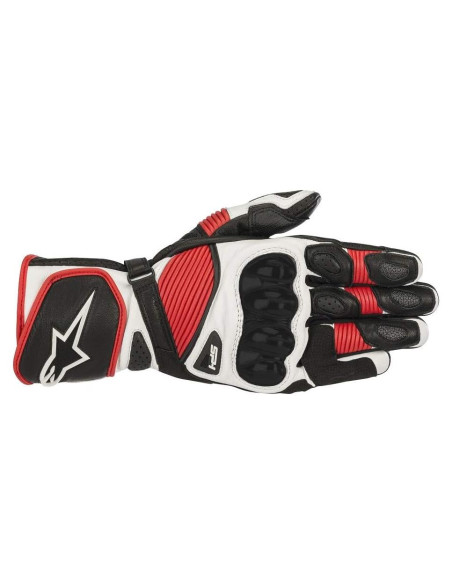 Guantes de Motocicleta Alpinestars SP-1 V2 Cuero 2X Negro/Blanco/Rojo