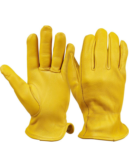 Guantes de Trabajo de Cuero de Ciervo Saranac Medianos