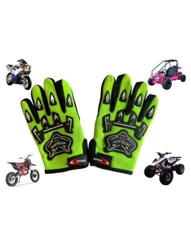 Guantes de Montar para Niños MRS Verde Lima 18x9 cm