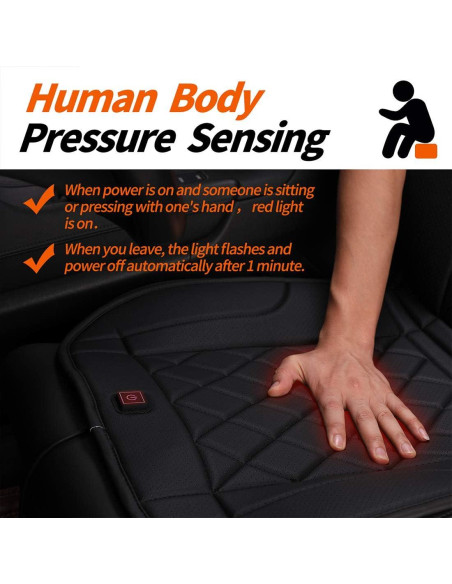 Cojín de Asiento Calentado KINGLETING LYLX-Black con Sensor