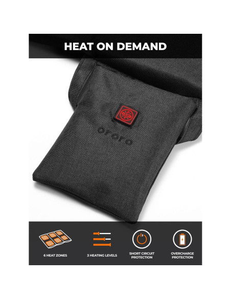 Cojín de Asiento Calentado ORORO USB Plegable Negro