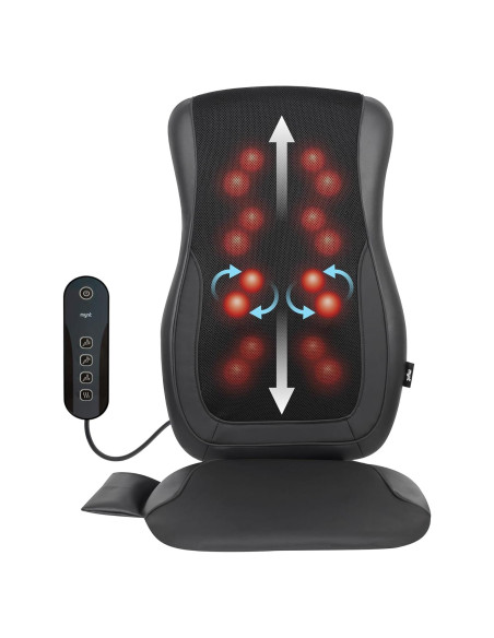 Almohadilla de Masaje Shiatsu Mynt Negra con Calor y 4 Nodos