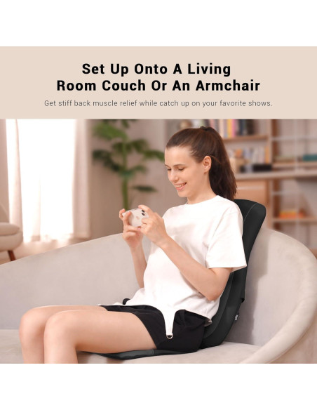 Almohadilla de Masaje Shiatsu Mynt Negra con Calor y 4 Nodos