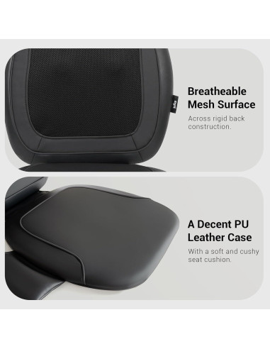 Almohadilla de Masaje Shiatsu Mynt Negra con Calor y 4 Nodos