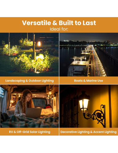 Bombilla LED E26 12V Efecto Llama Ámbar 4W 106g