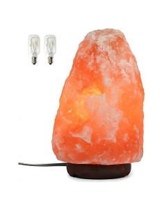 Lámpara de Sal del Himalaya Spantik 18 cm Regulable Madera