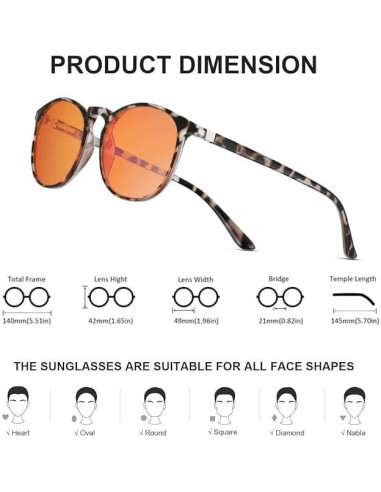 Gafas bloqueadoras de luz azul UV400 para juegos - Leopardo Naranja