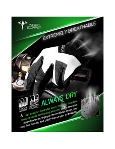Guantes de Moto POISON SCORPION Niños XS Negros Transpirables 2
