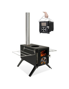 Estufa de Camping LAMA de Leña Acero Inoxidable 304 Portátil