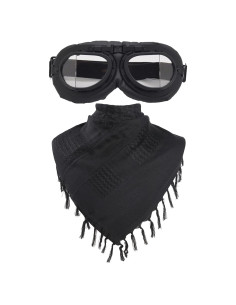 Gafas de casco vintage Peicees con shemagh de algodón 110x110cm