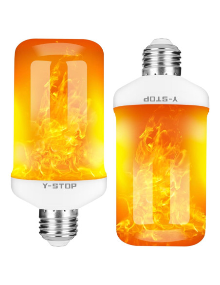 Bombillas LED de Llama Y-STOP, E26, 4 Modos, 2 Paquete