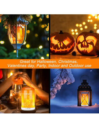 Bombillas LED de Llama Y-STOP, E26, 4 Modos, 2 Paquete