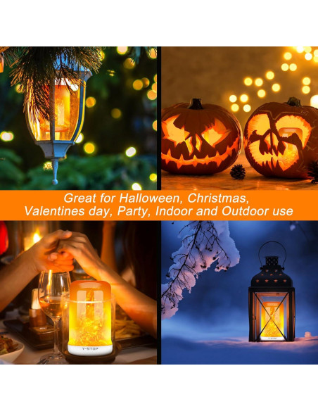 Bombillas LED de Llama Y-STOP, E26, 4 Modos, 2 Paquete