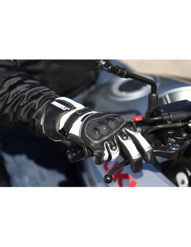 Guante de Moto Noru Sokudo 3XL Cuero de Vaca Negro